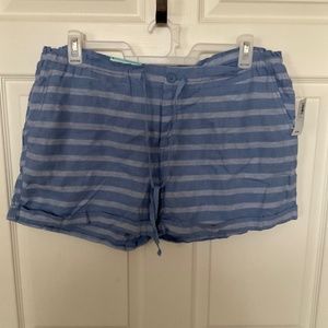 Blue striped cuffed shorts, 16: Old Navy